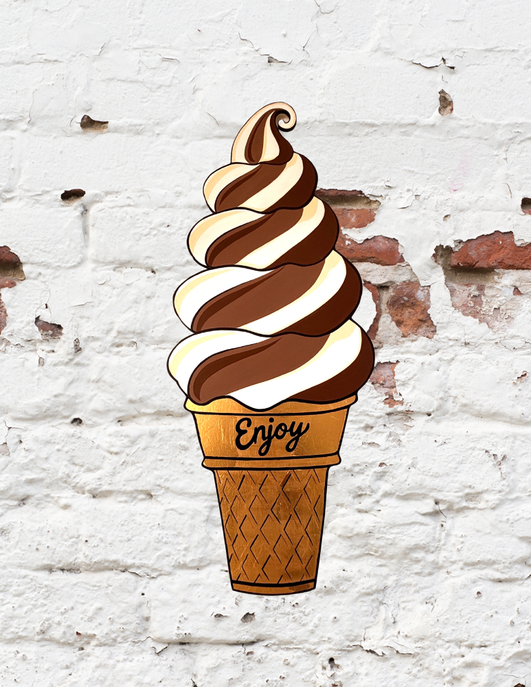 Enjoy Ice Cream Cutout Sign